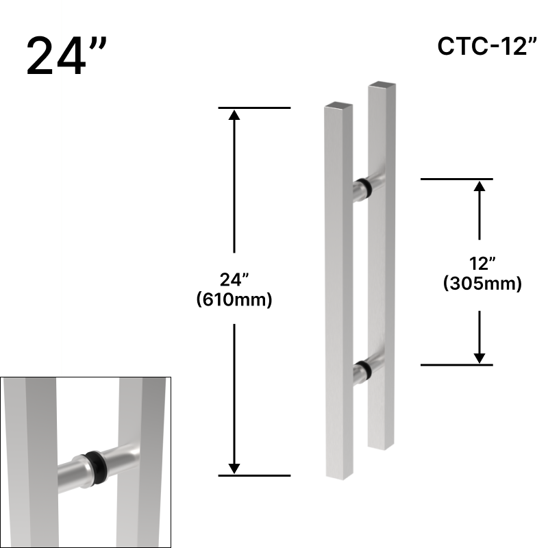 [SQRLP24] GGH Ladder Pull - 24" (12" CTC) - Square - Back To Back