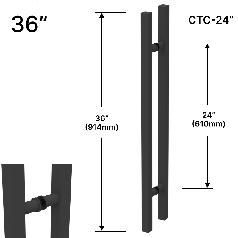 [SQRLP36] GGH Ladder Pull - 36" (24" CTC) - Square - Back To Back