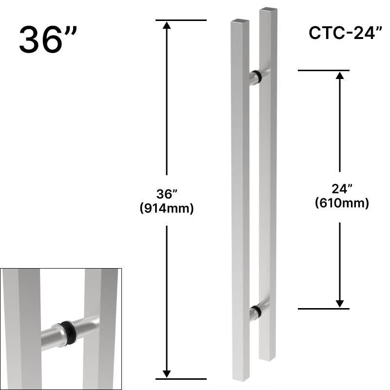[SQRLP36] GGH Ladder Pull - 36" (24" CTC) - Square - Back To Back