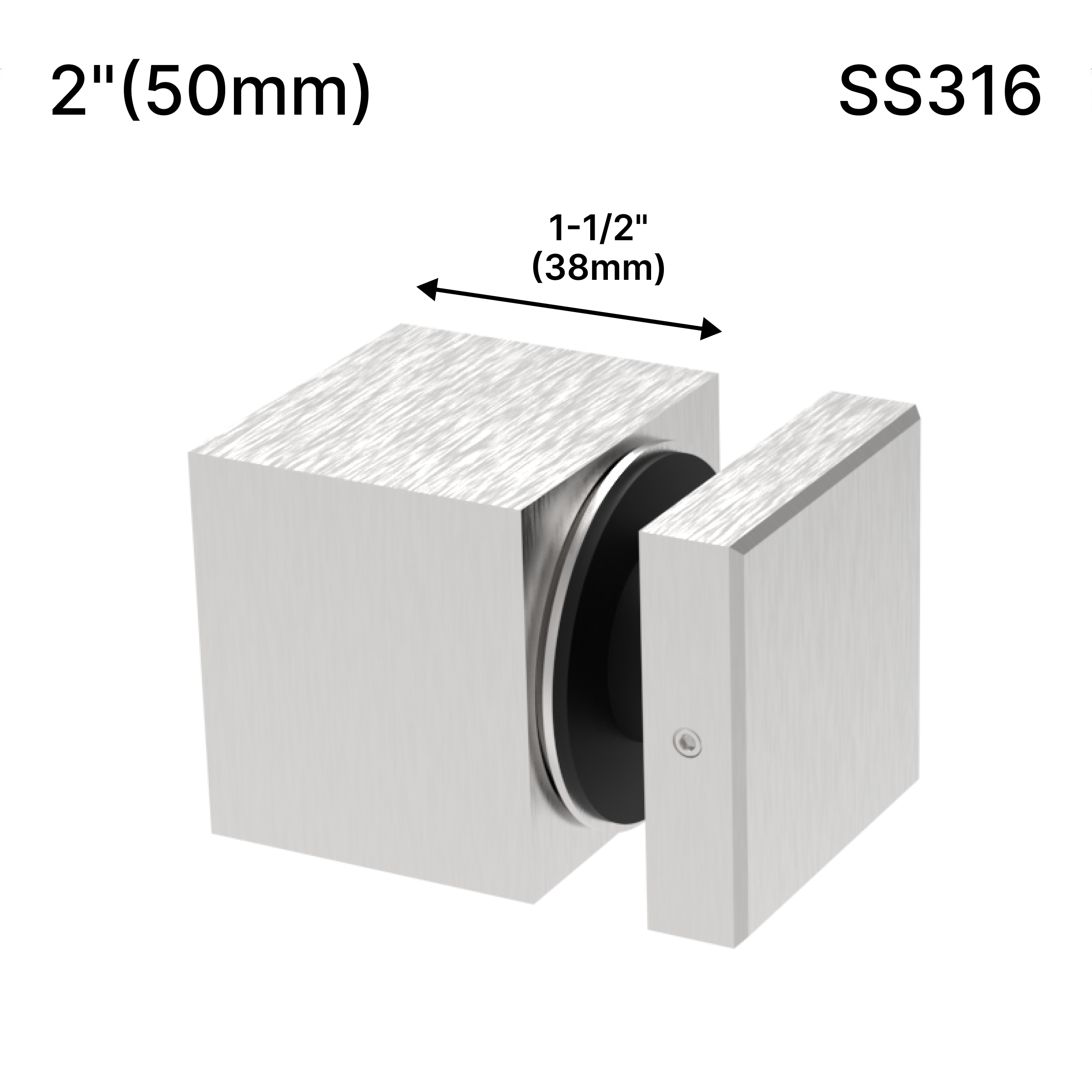 [SQSO2X1.5] Superior Series GGH Standoff - 2" X 1-1/2" Base Height (SS316)