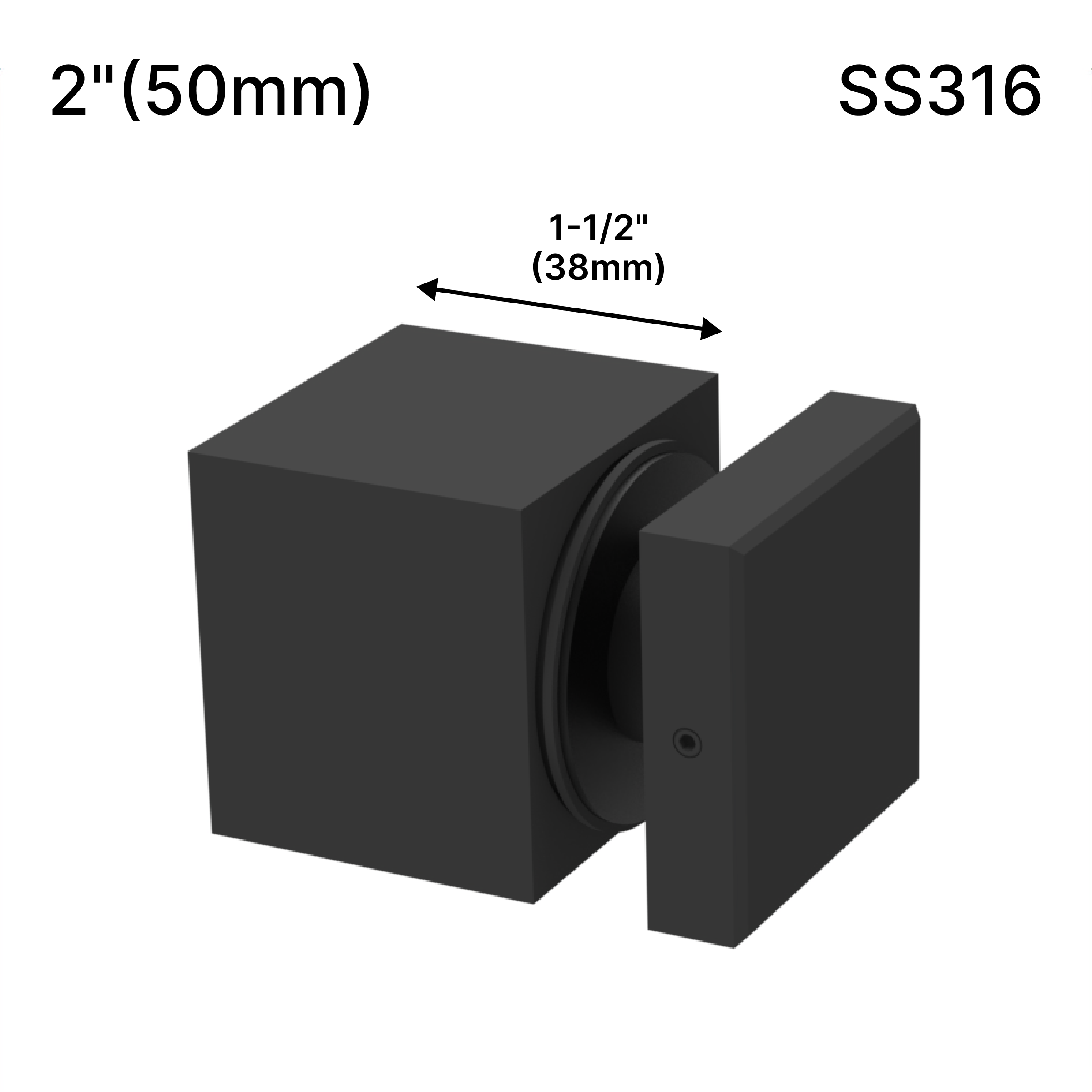 [SQSO2X1.5] Superior Series GGH Standoff - 2" X 1-1/2" Base Height (SS316)
