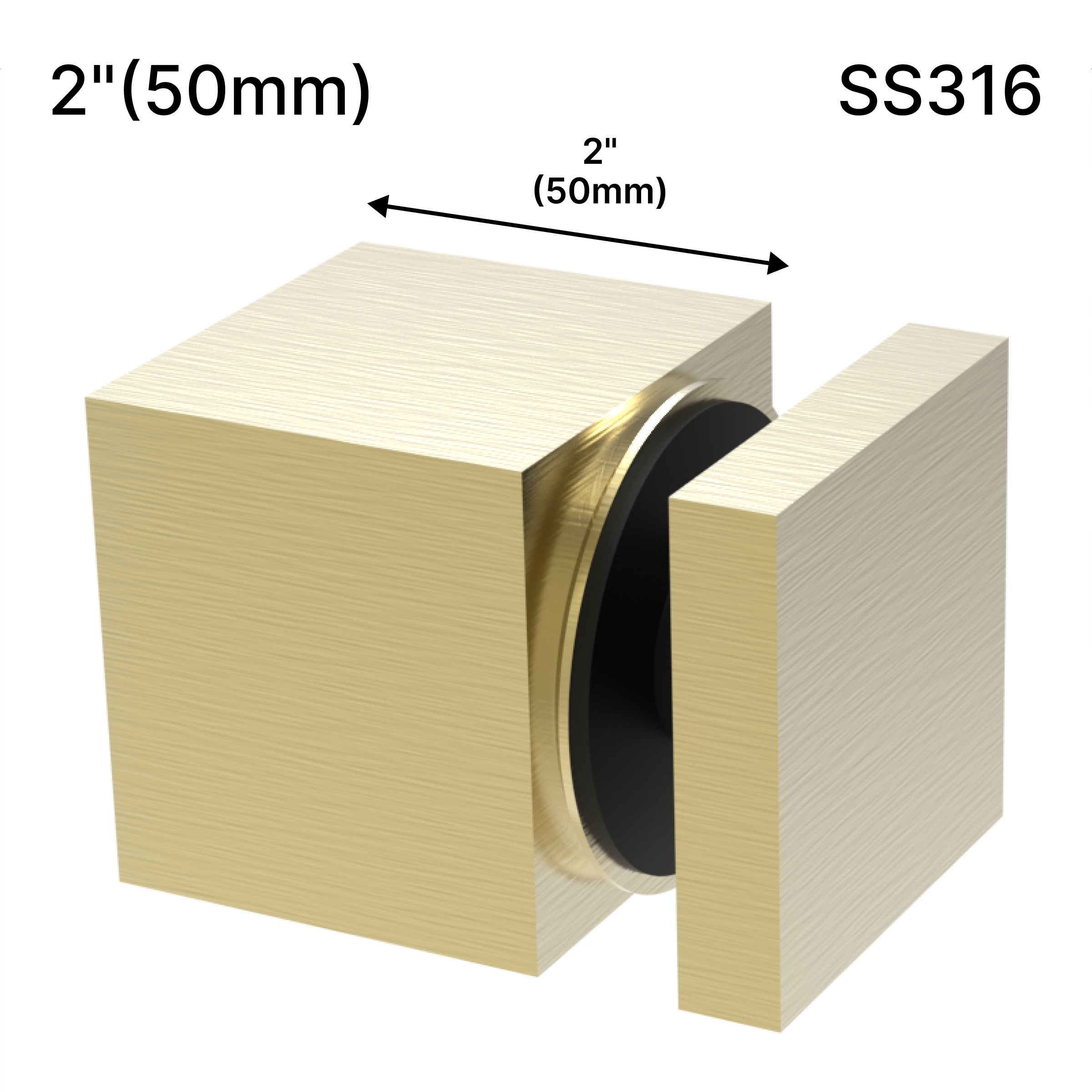 GGH Standoff - 2" X 2" Base Height (SS316)