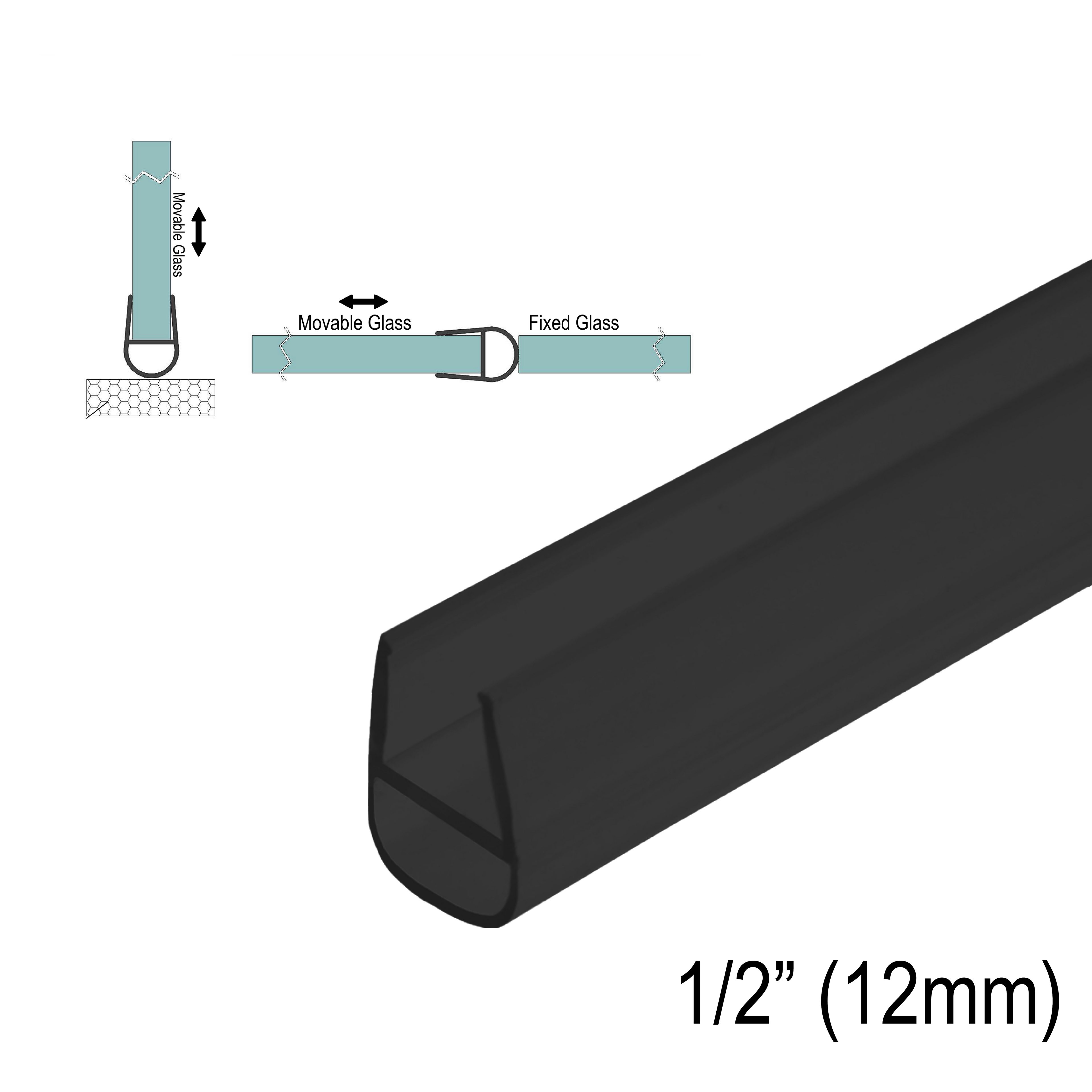 [SWPB12] GGH Shower Sweep - Bulb Seal for 1/2" Glass (95")