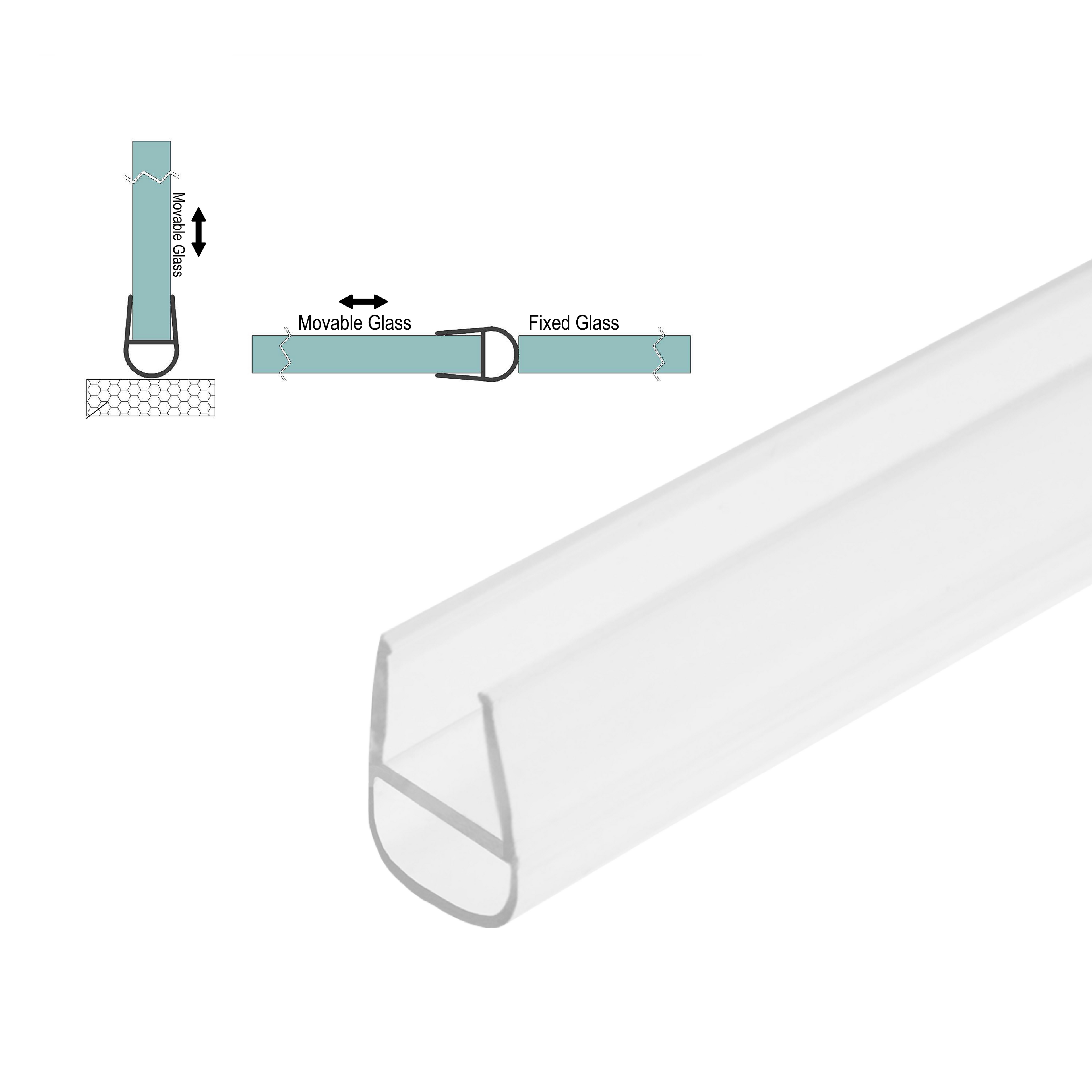 [SWPB] GGH Shower Sweep - Bulb Seal for 3/8" Glass (95")