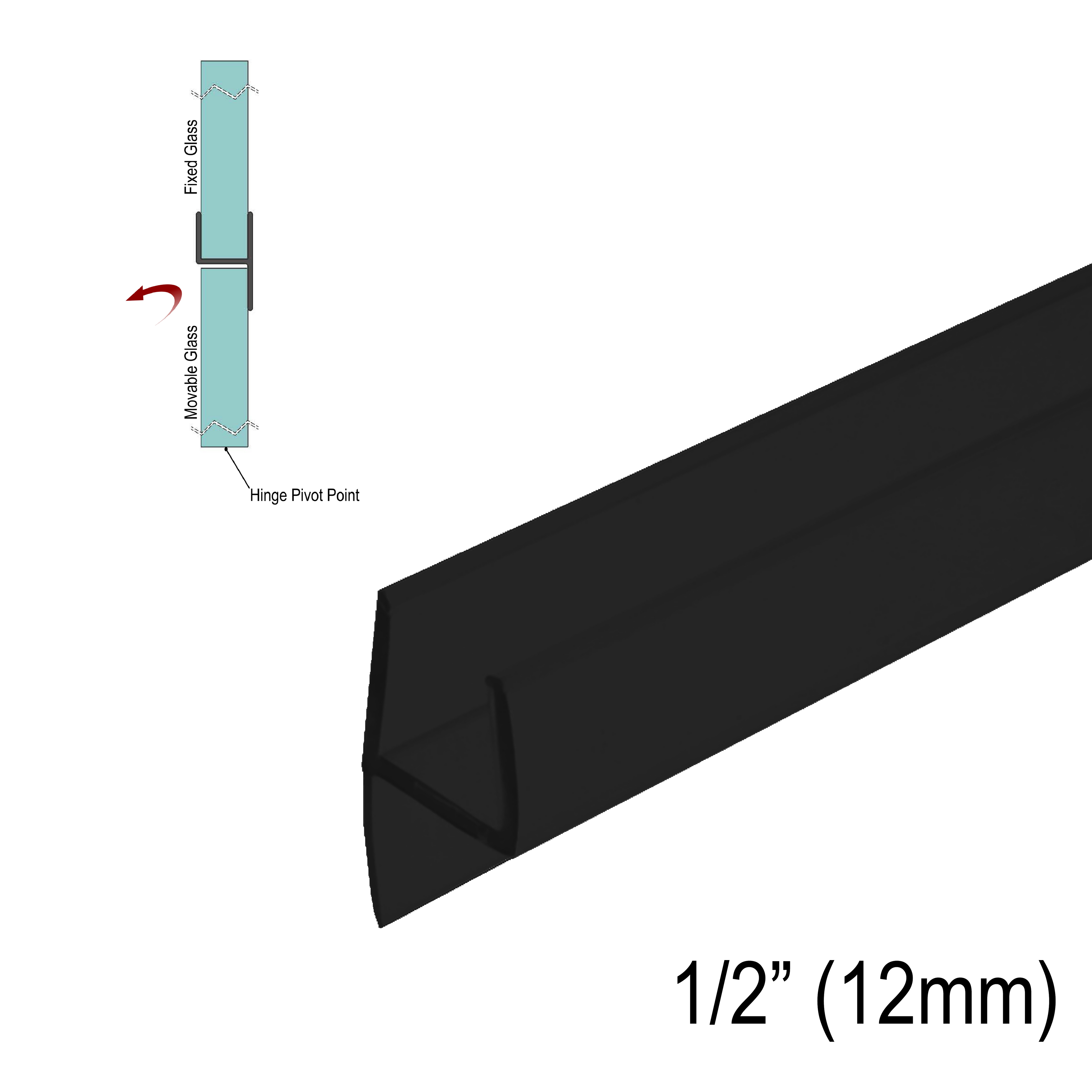 [SWPL12] GGH Shower Sweep - 'L' Seal for 1/2" Glass (95")