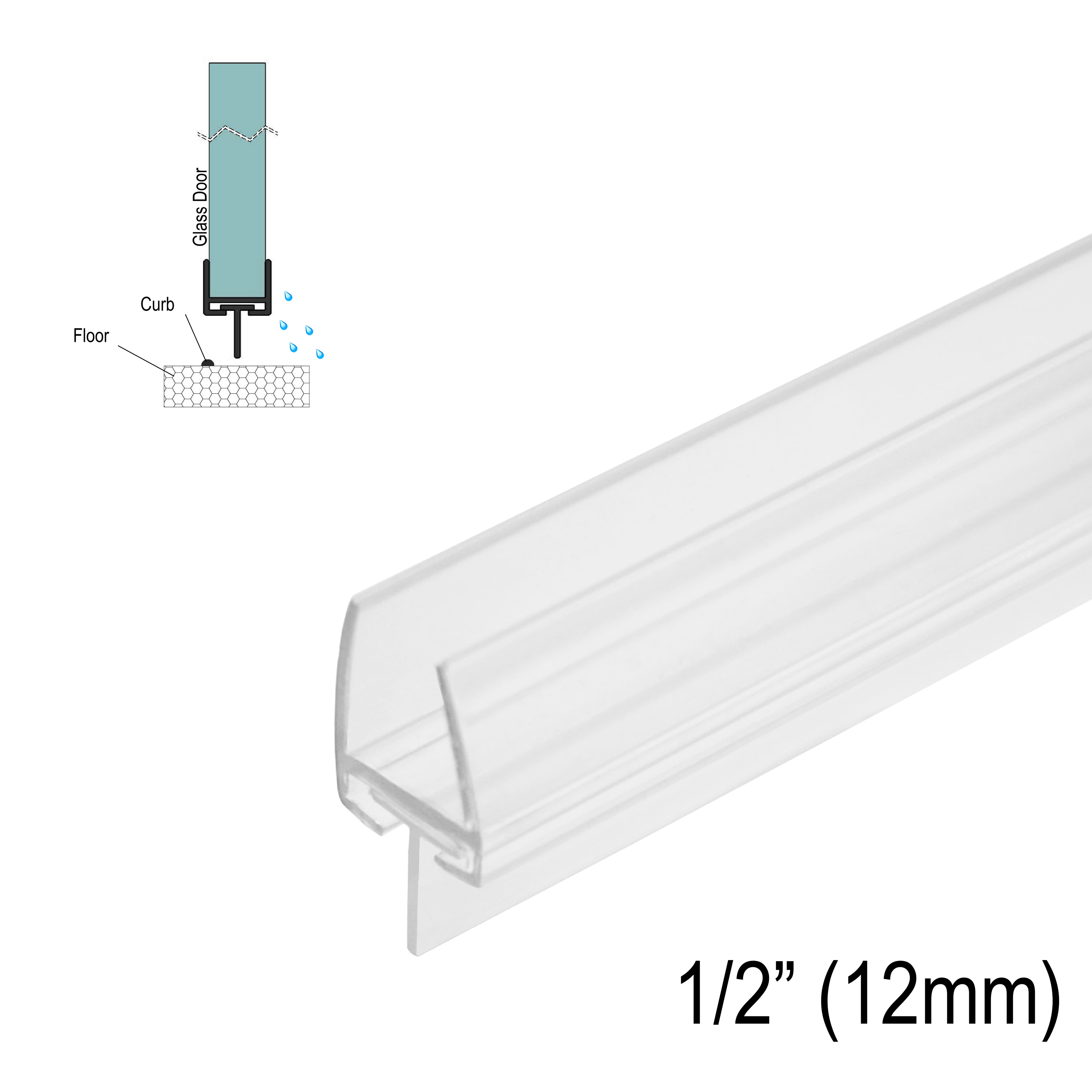 [SWPT12] GGH Shower Sweep - T-Seal (2 Piece Sweep) for 1/2" Glass (95")