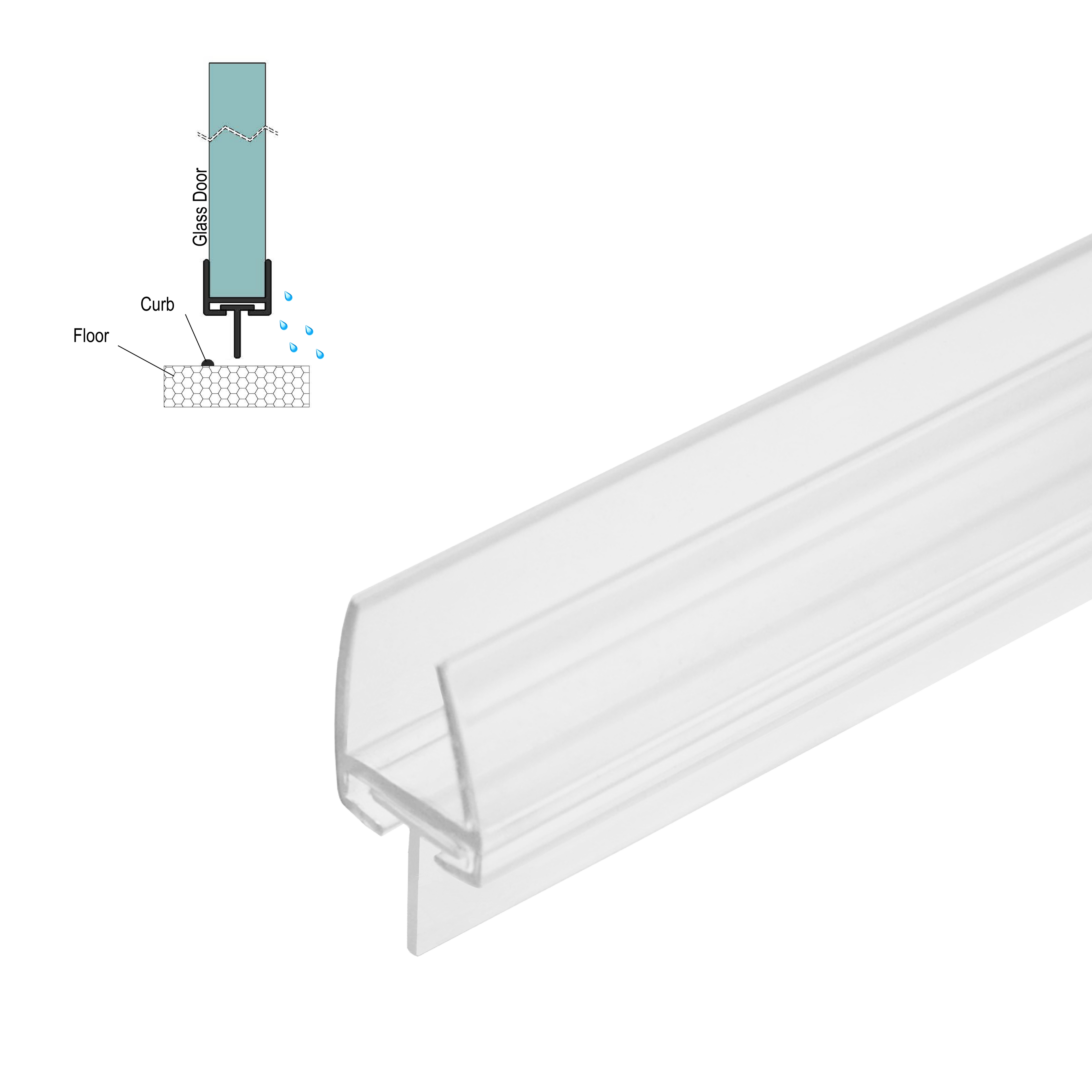 [SWPT] GGH Shower Sweep - T-Seal (2 Piece Sweep) for 3/8" Glass (95")