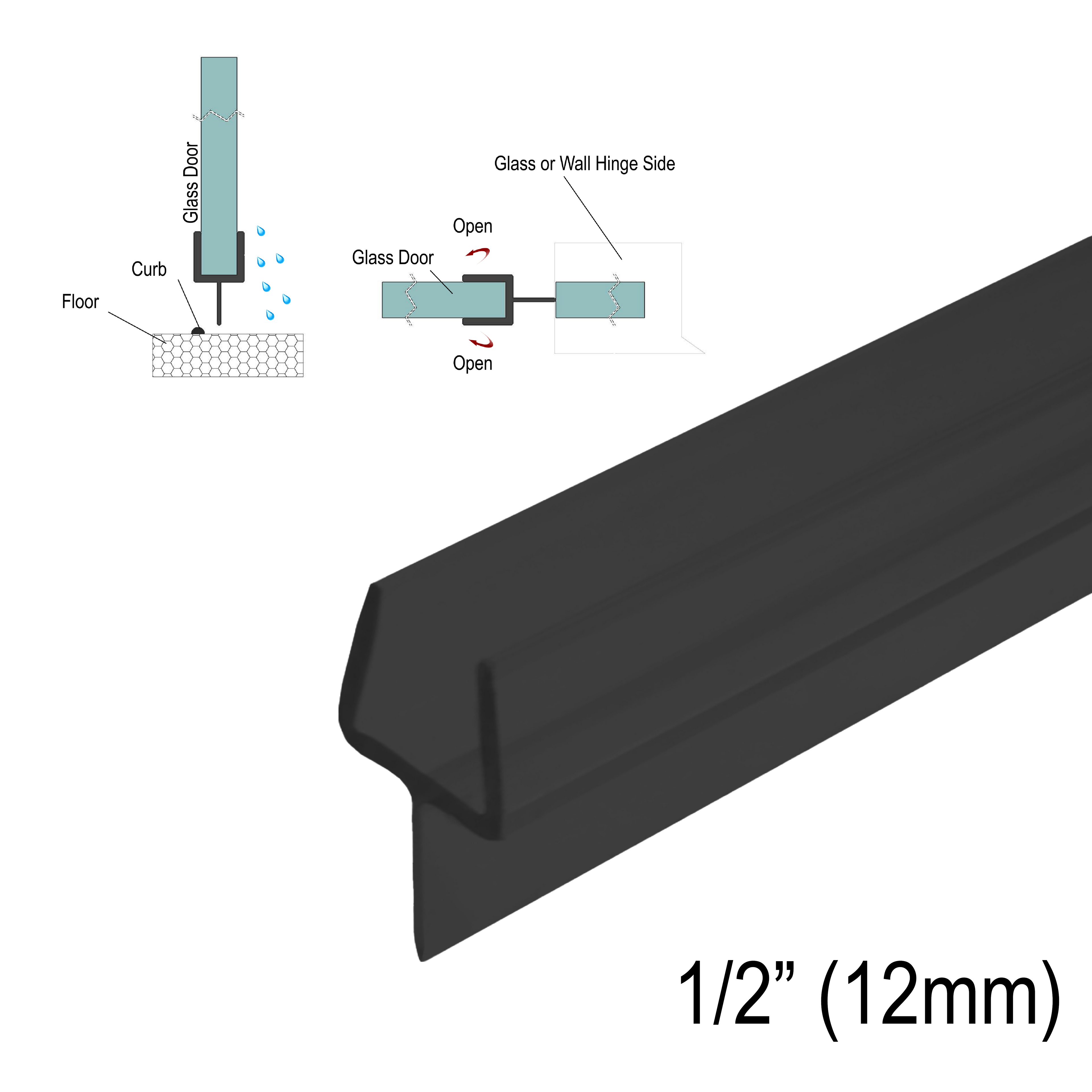 [SWPY12] GGH Shower Sweep - Y-Seal for 1/2" Glass (95")
