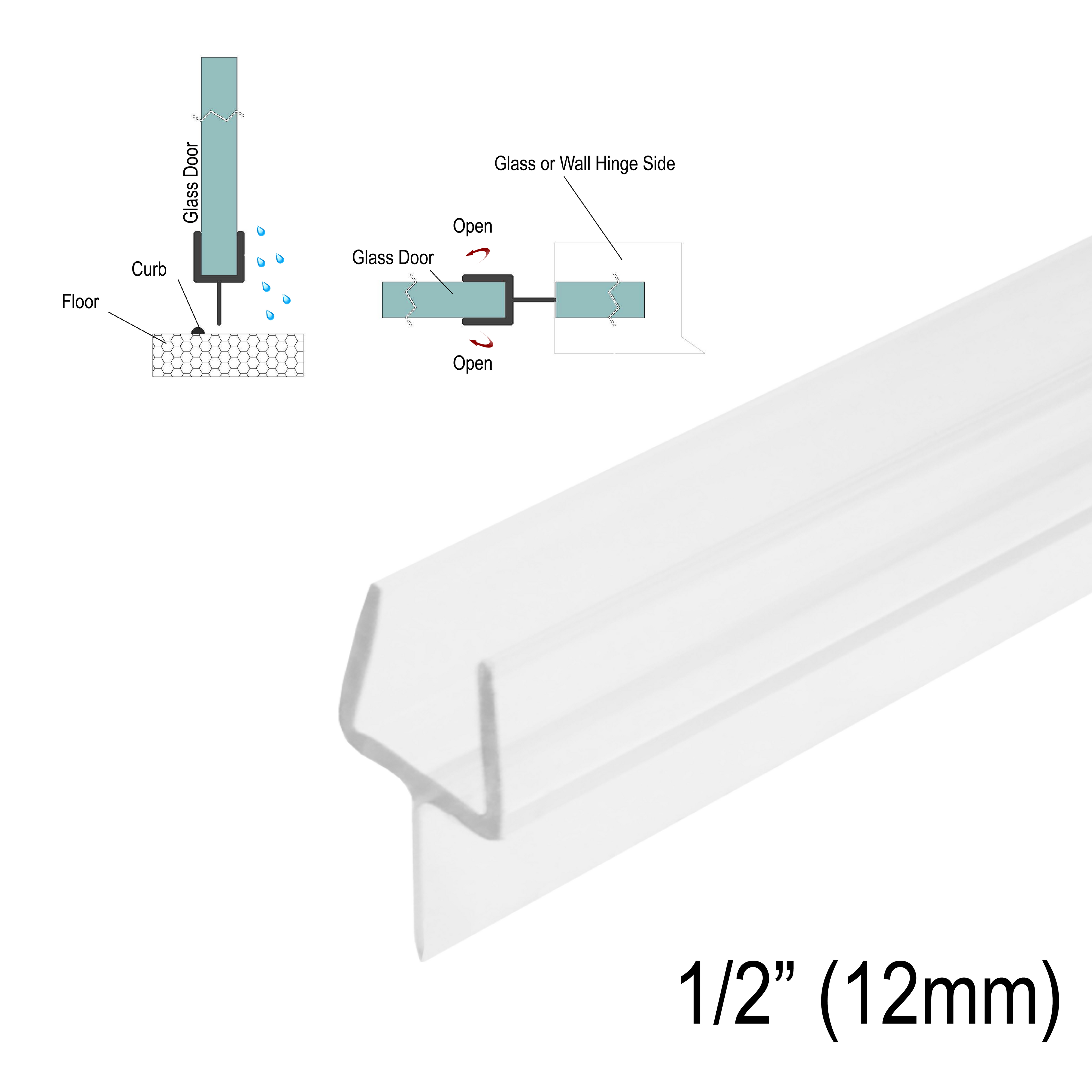 [SWPY12] GGH Shower Sweep - Y-Seal for 1/2" Glass (95")