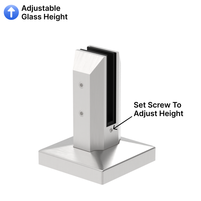 GGH Spigot - 6" Adjustable - Square - for 15-17mm Glass