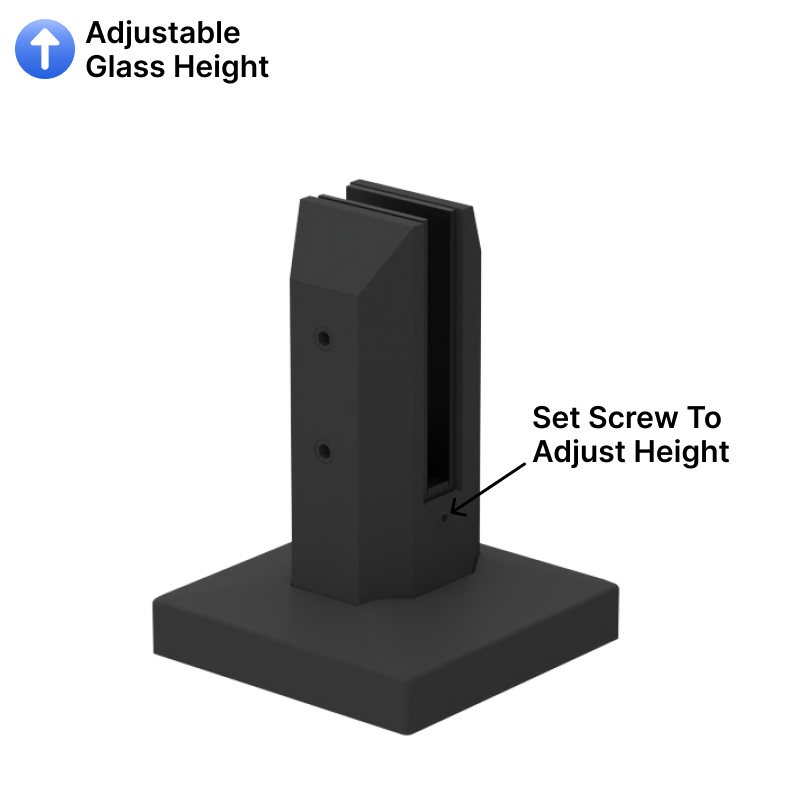 GGH Spigot - 6" Adjustable - Square - for 15-17mm Glass