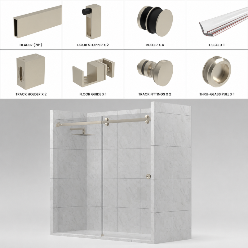 [TQ78] TRANQUILITY Series GGH Shower Sliding Door Kit
