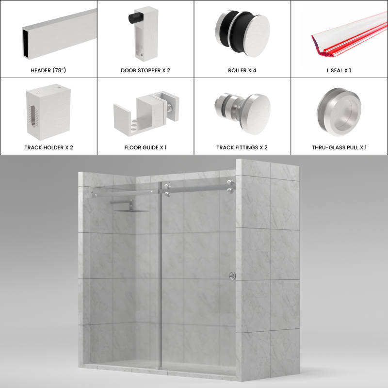 [TQ78] TRANQUILITY Series GGH Shower Sliding Door Kit