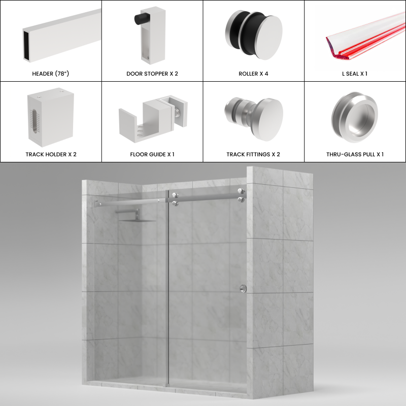 [TQ78] TRANQUILITY Series GGH Shower Sliding Door Kit