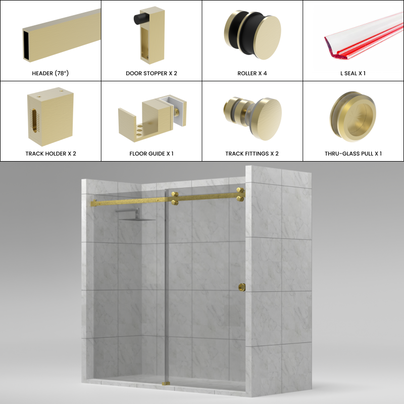 [TQ78] TRANQUILITY Series GGH Shower Sliding Door Kit