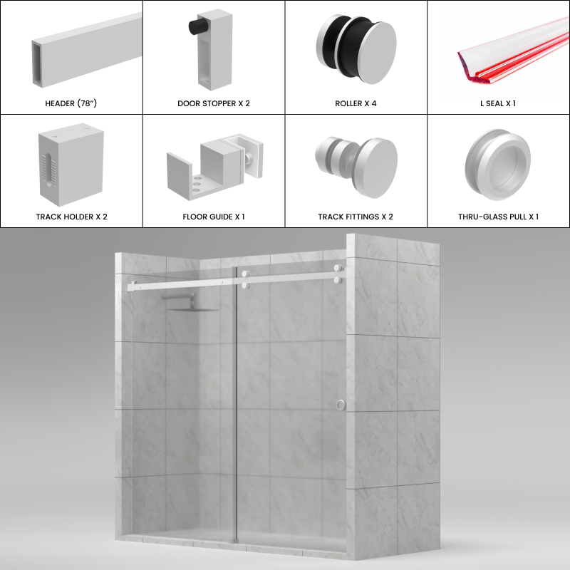 [TQ78] TRANQUILITY Series GGH Shower Sliding Door Kit