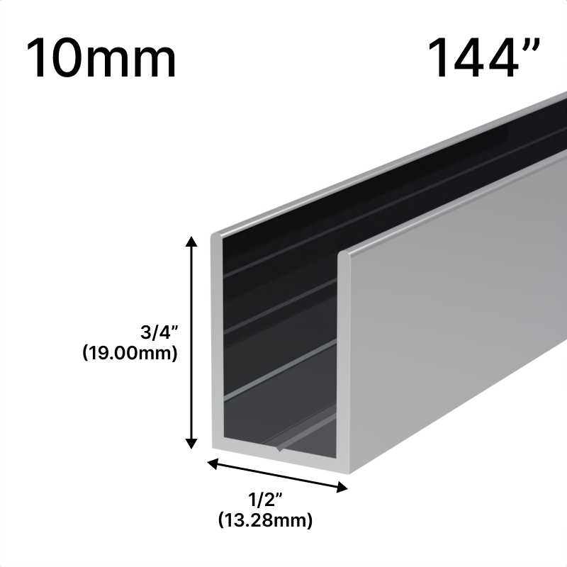 [UC14410] GGH Shower U-Channel - 10mm Glass (144")