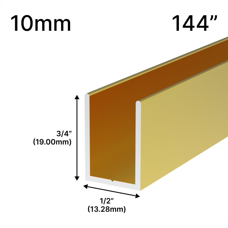[UC14410] GGH Shower U-Channel - 10mm Glass (144")