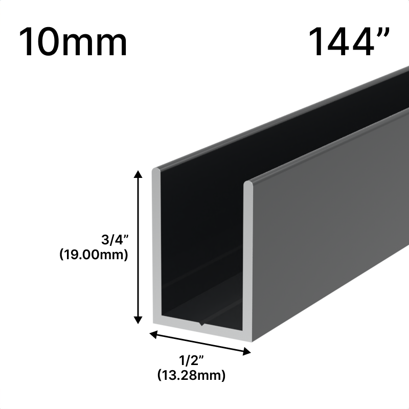[UC14410] GGH Shower U-Channel - 10mm Glass (144")