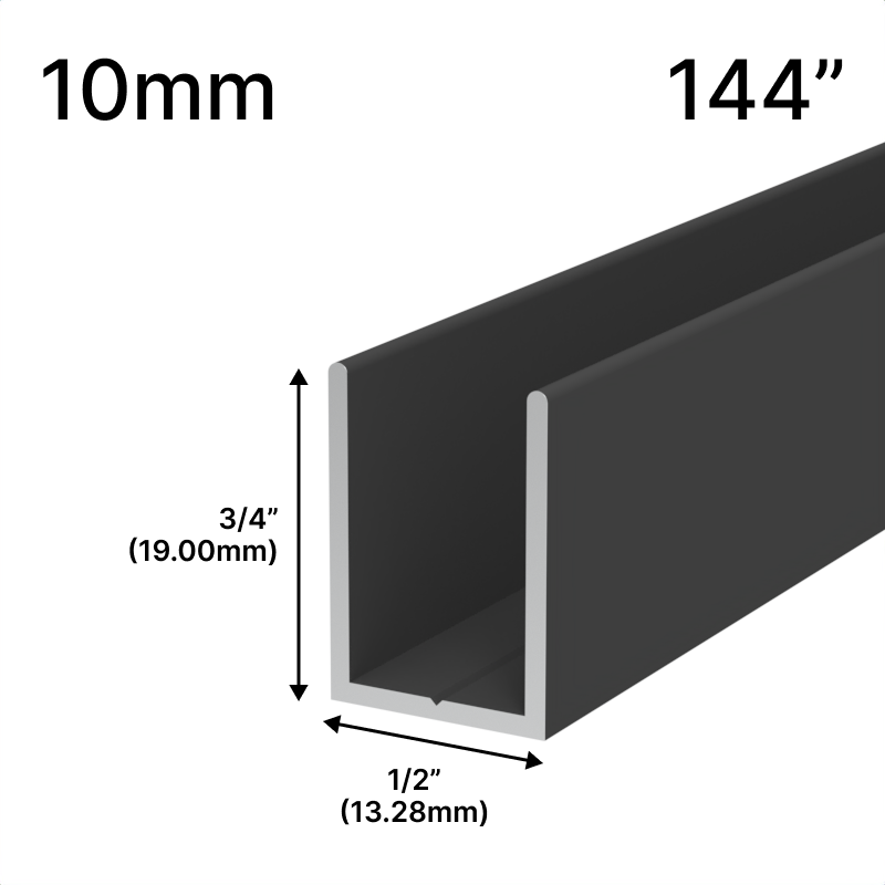 [UC14410] GGH Shower U-Channel - 10mm Glass (144")