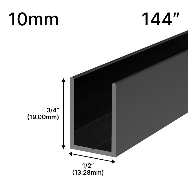 [UC14410] GGH Shower U-Channel - 10mm Glass (144")