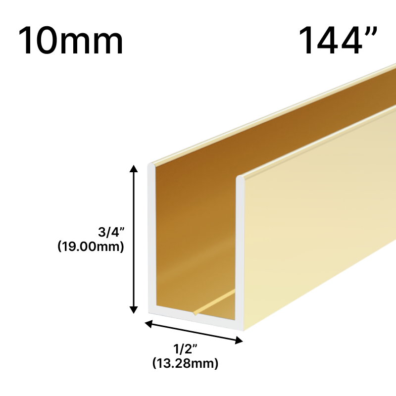 GGH Shower U-Channel - 10mm Glass (144")