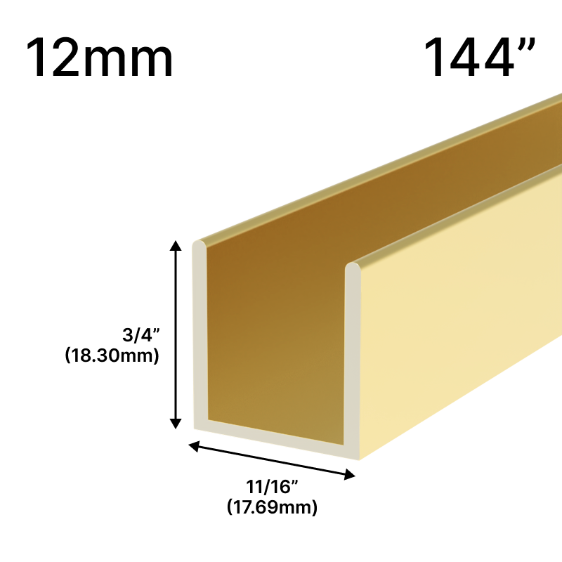 GGH Shower U-Channel - 12mm Glass (144")