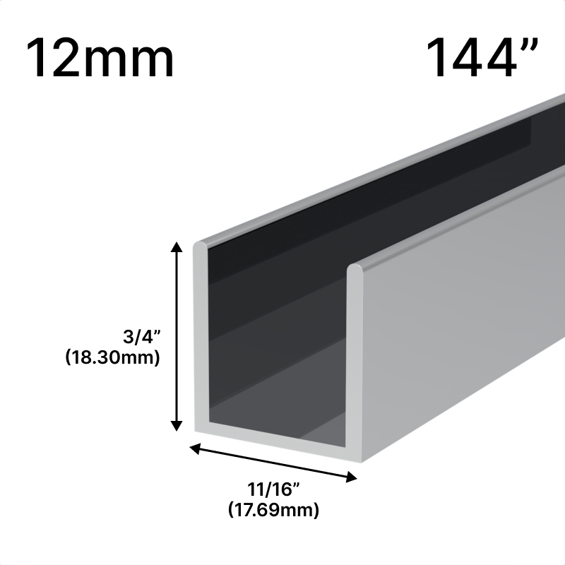 GGH Shower U-Channel - 12mm Glass (144")
