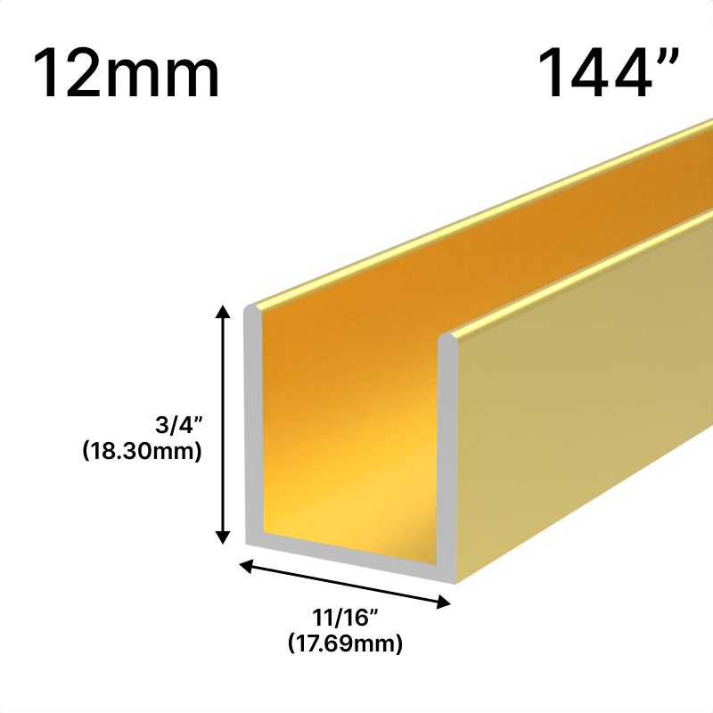 GGH Shower U-Channel - 12mm Glass (144")