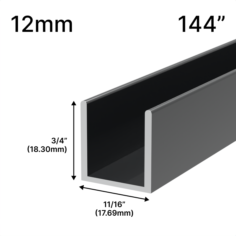 GGH Shower U-Channel - 12mm Glass (144")