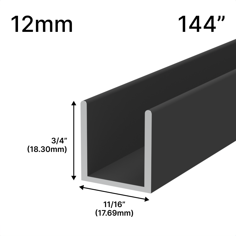 GGH Shower U-Channel - 12mm Glass (144")
