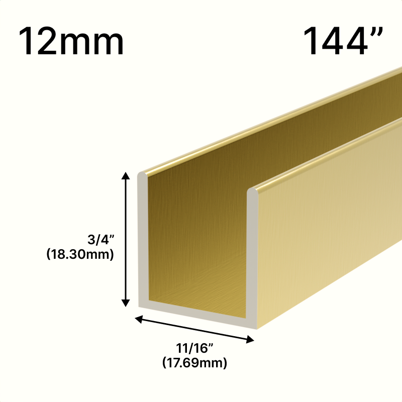 GGH Shower U-Channel - 12mm Glass (144")