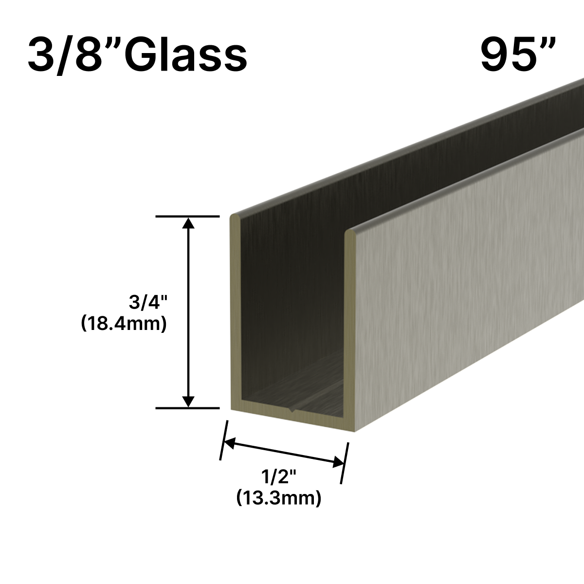 GGH Shower U-Channel - 10mm Glass (95")