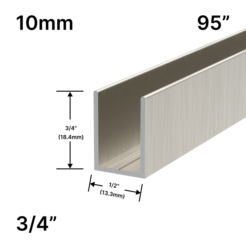 [UC9510] Shower U-Channel - Align Series - 10mm Glass (95")
