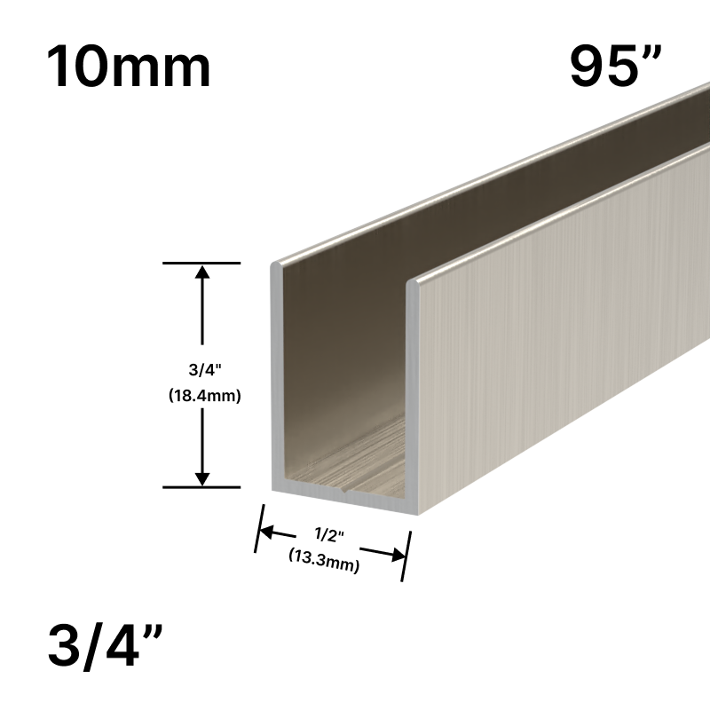 [UC9510] Shower U-Channel - Align Series - 10mm Glass (95")