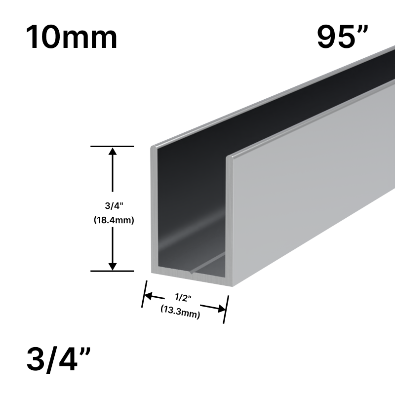 [UC9510] Shower U-Channel - Align Series - 10mm Glass (95")