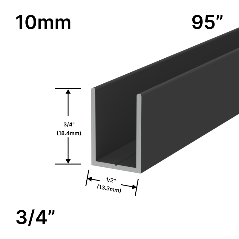 [UC9510] Shower U-Channel - Align Series - 10mm Glass (95")
