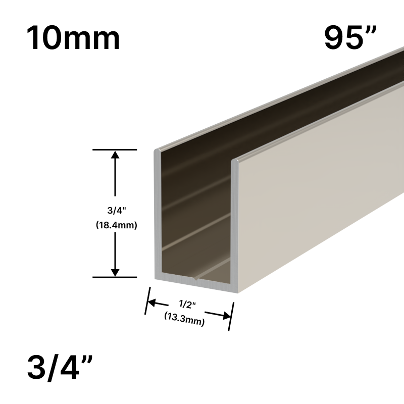 [UC9510] Shower U-Channel - Align Series - 10mm Glass (95")