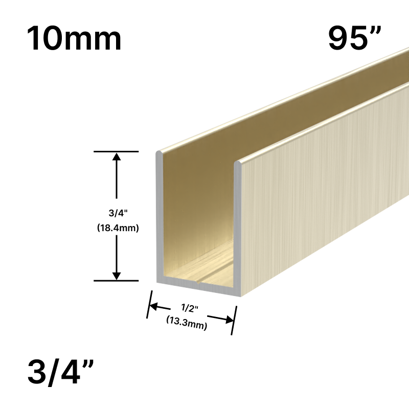 [UC9510] Shower U-Channel - Align Series - 10mm Glass (95")