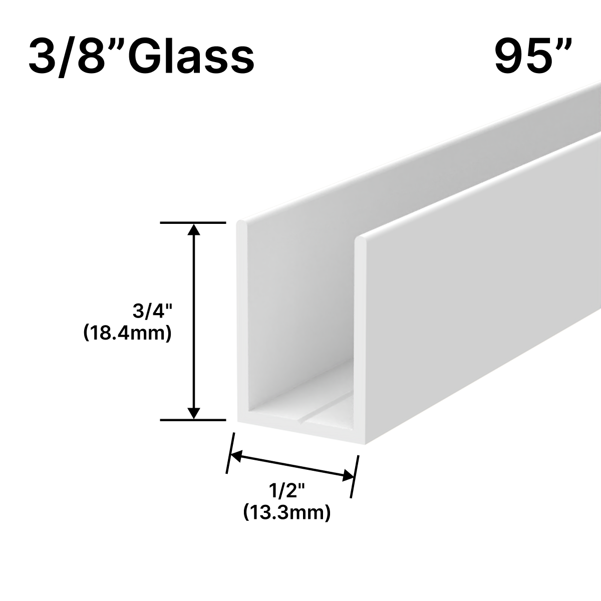 GGH Shower U-Channel - 10mm Glass (95")