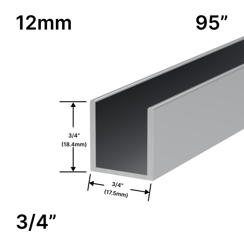 [UC9512] Shower U-Channel - Align Series - 12mm Glass (95")