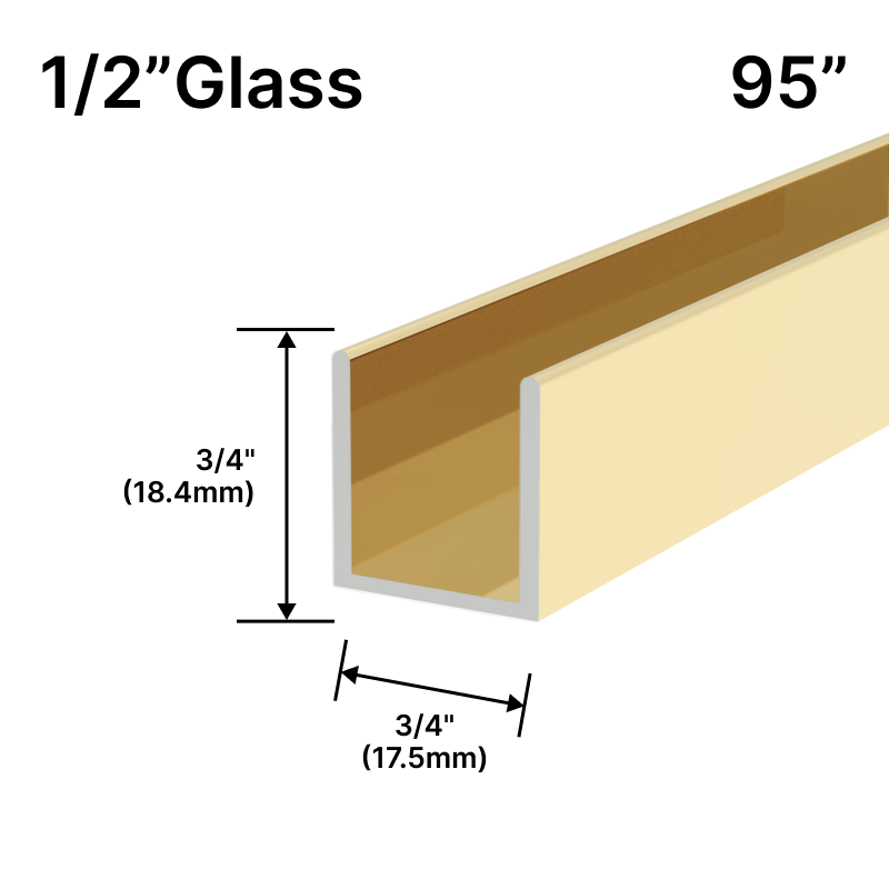 GGH Shower U-Channel - 12mm Glass (95")