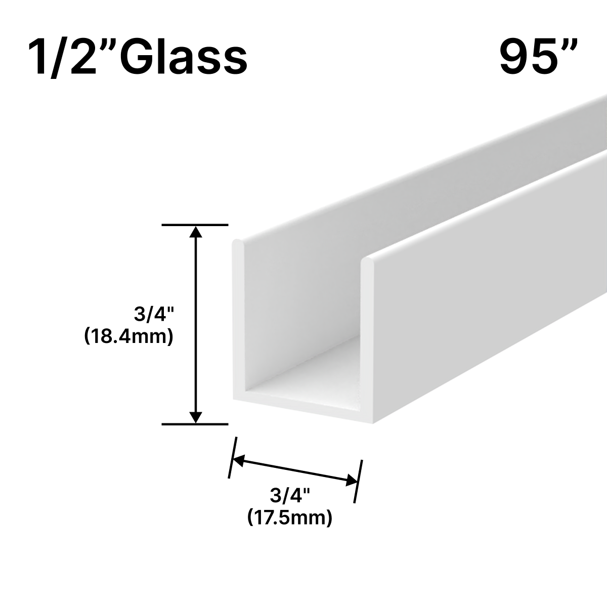 GGH Shower U-Channel - 12mm Glass (95")